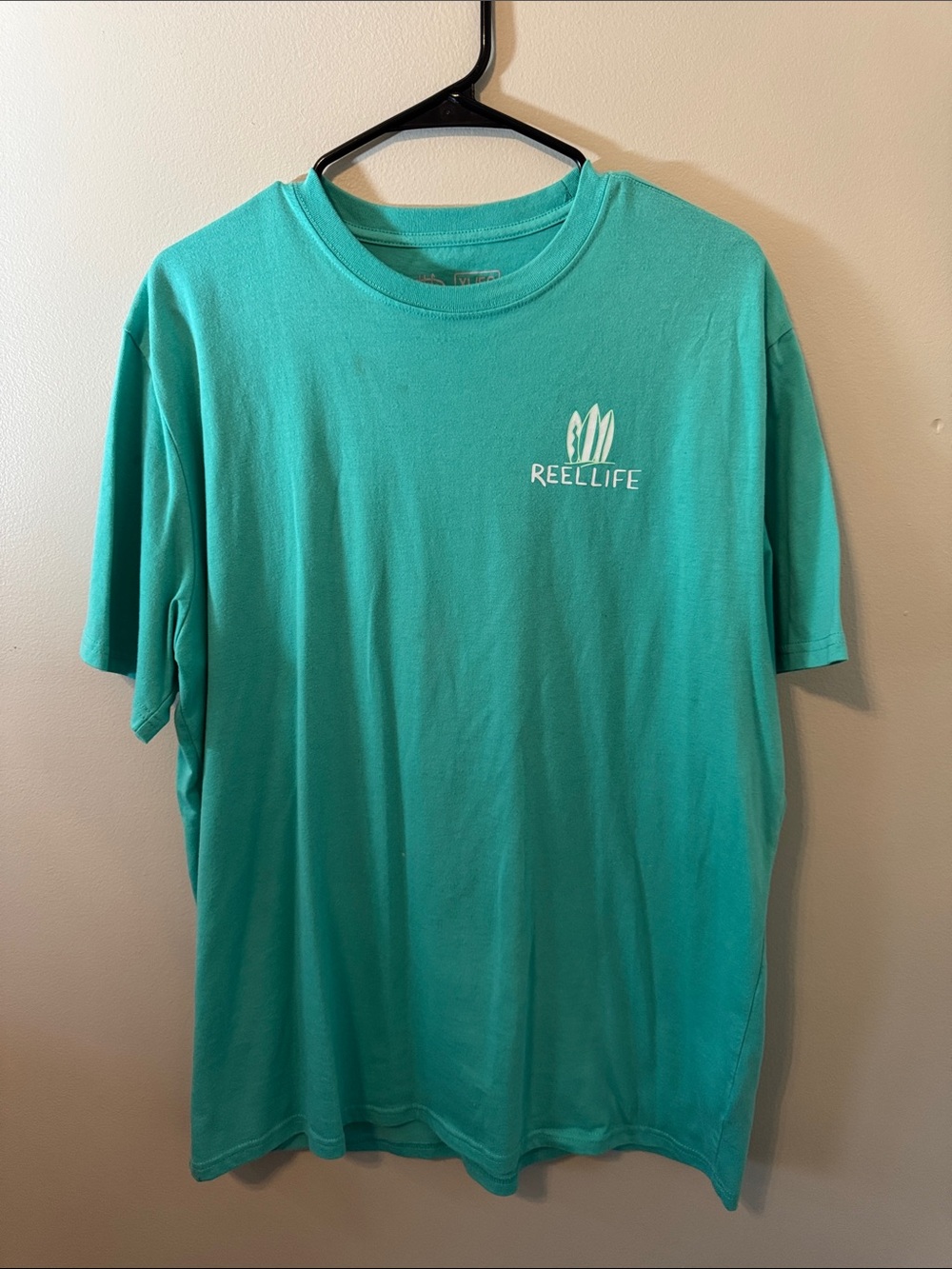 Reel Life Teal Short-Sleeve Crew T-Shirt for Men
